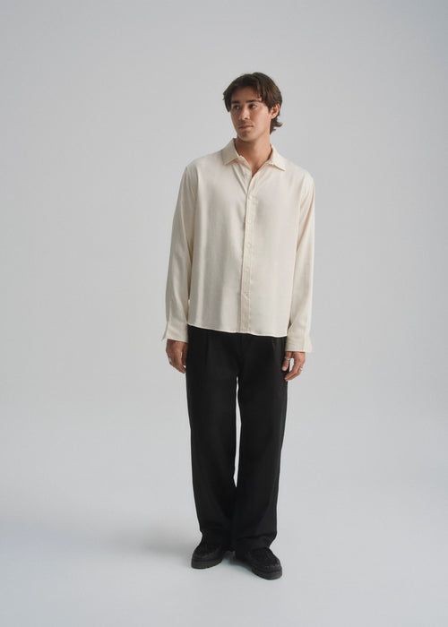Drape Shirt | Ivory Tencel Twill – La Corsia Drape Shirt | Ivory Tencel Twill – La Corsia