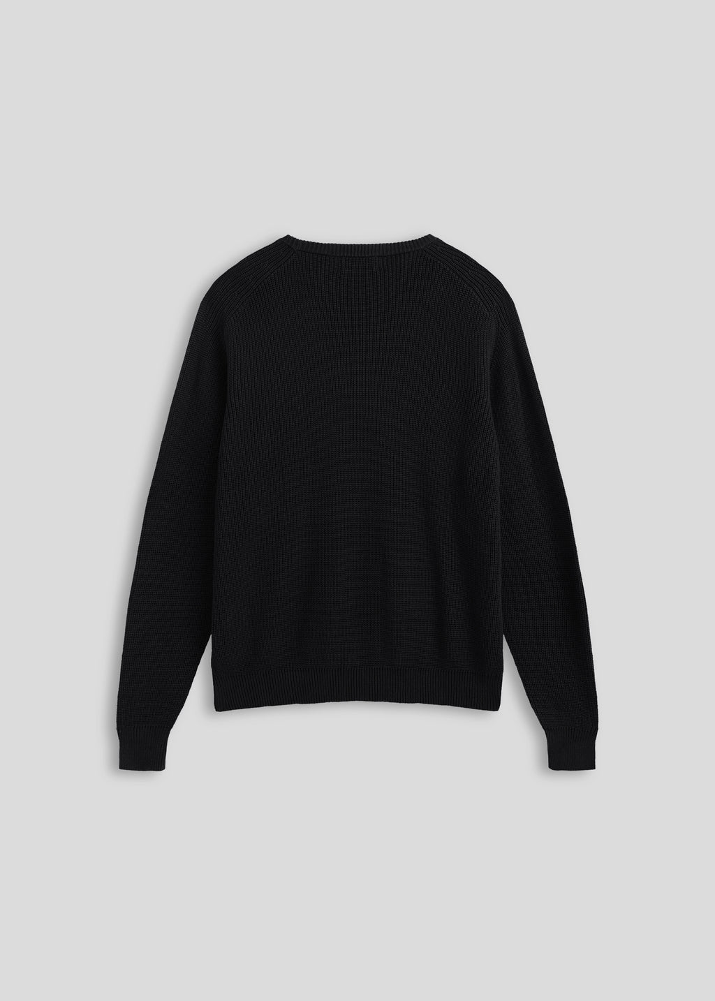 La Corsia Cotton Fisherman Sweater in black, studio product shot