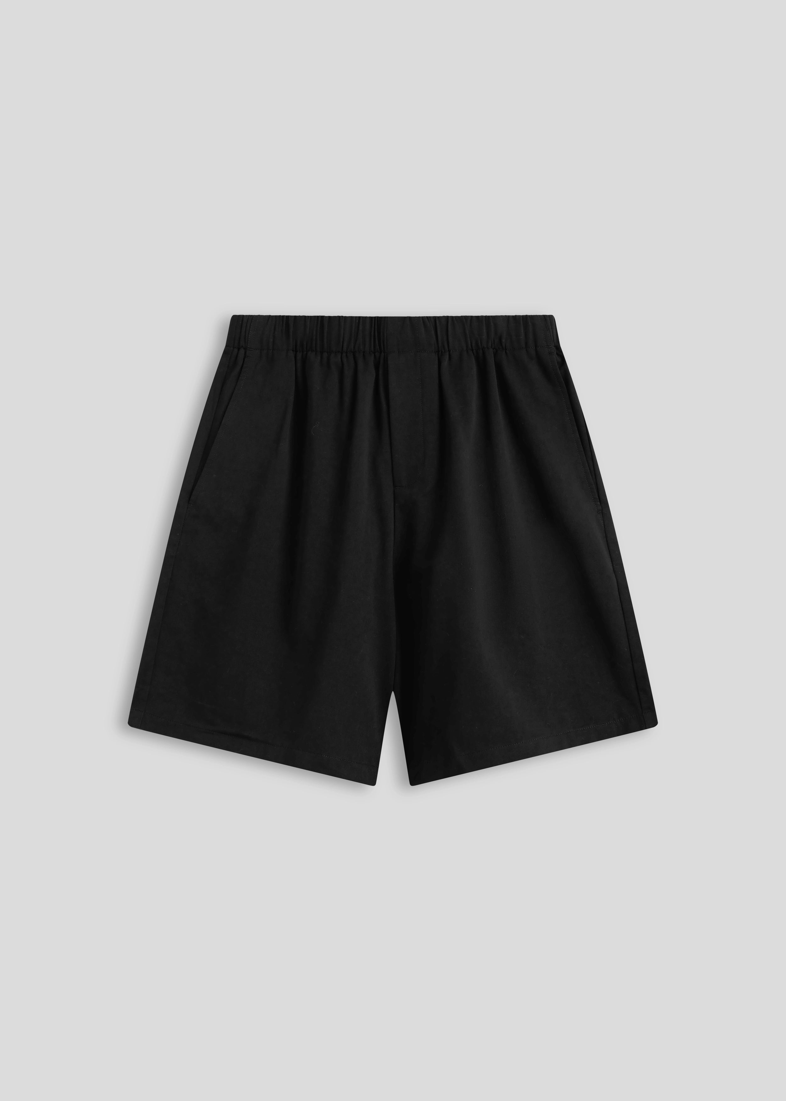Black shorts on a light gray background