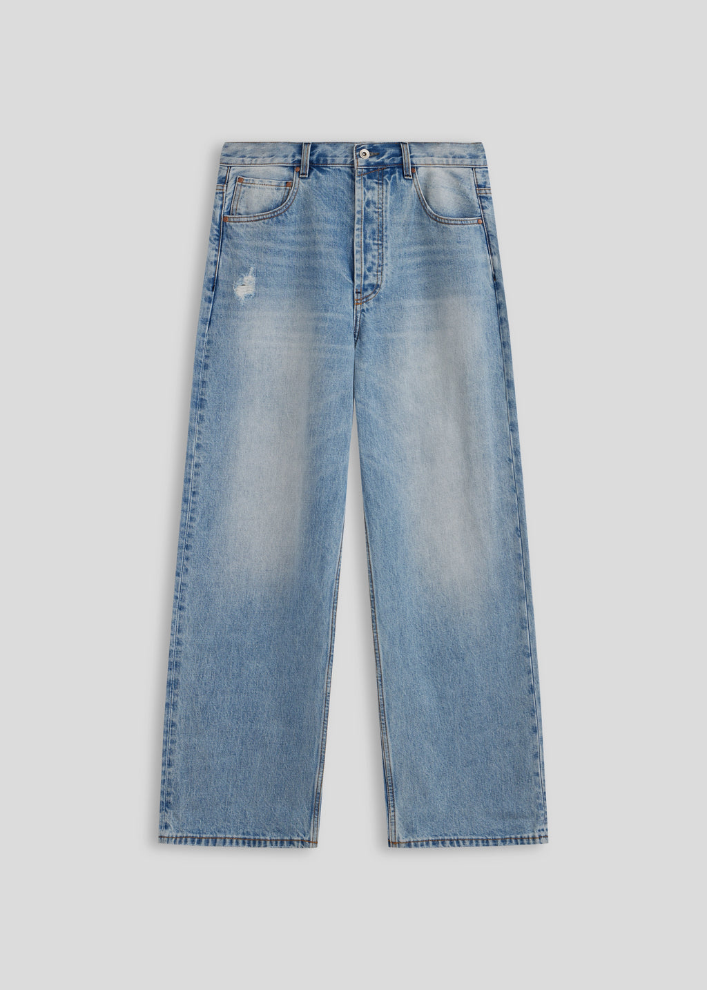 La Corsia Vintage Wash Relaxed Denim in light blue, product flat lay on a plain background