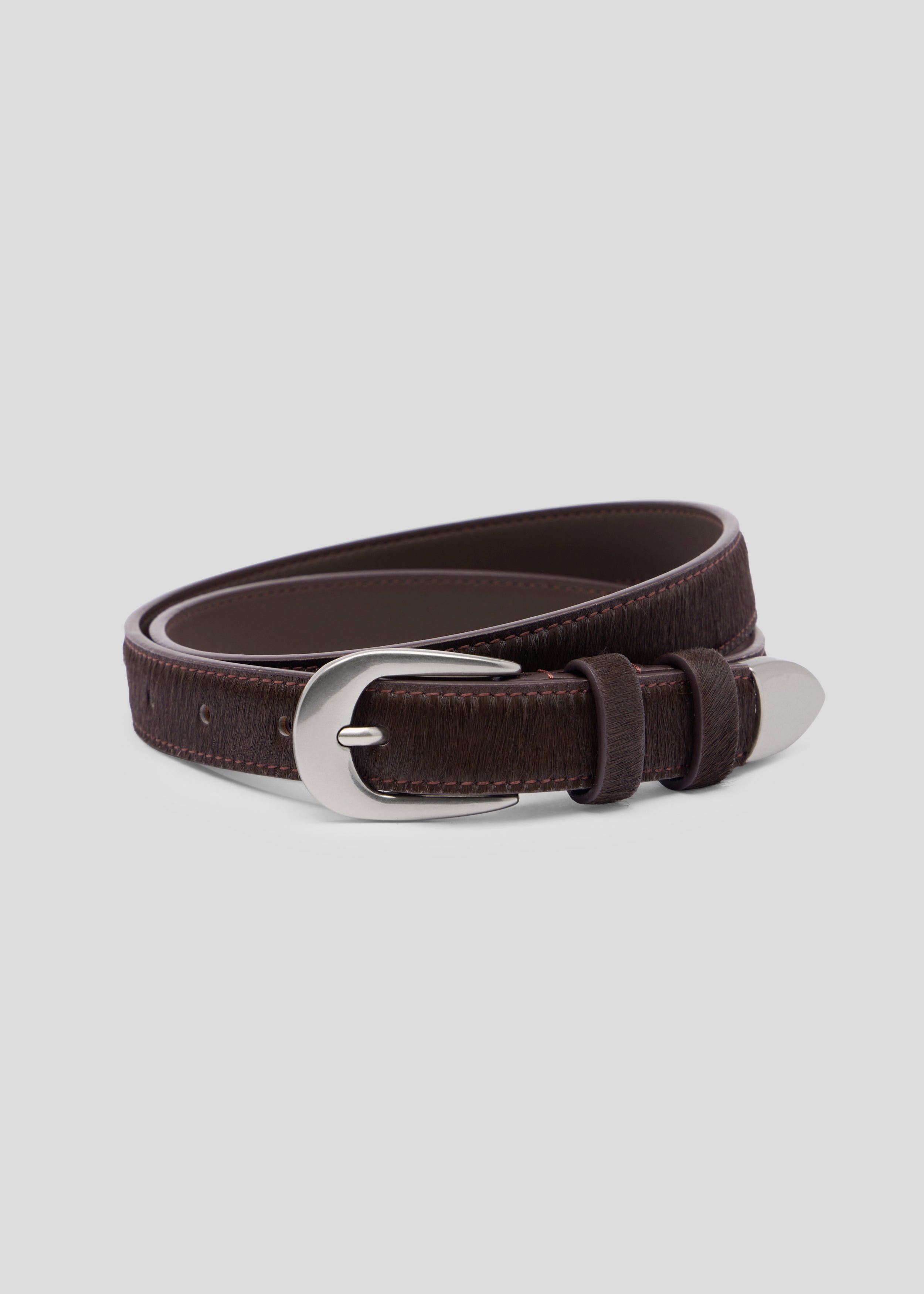 25mm Western Belt | Hair-On Brown Cowhide – La Corsia