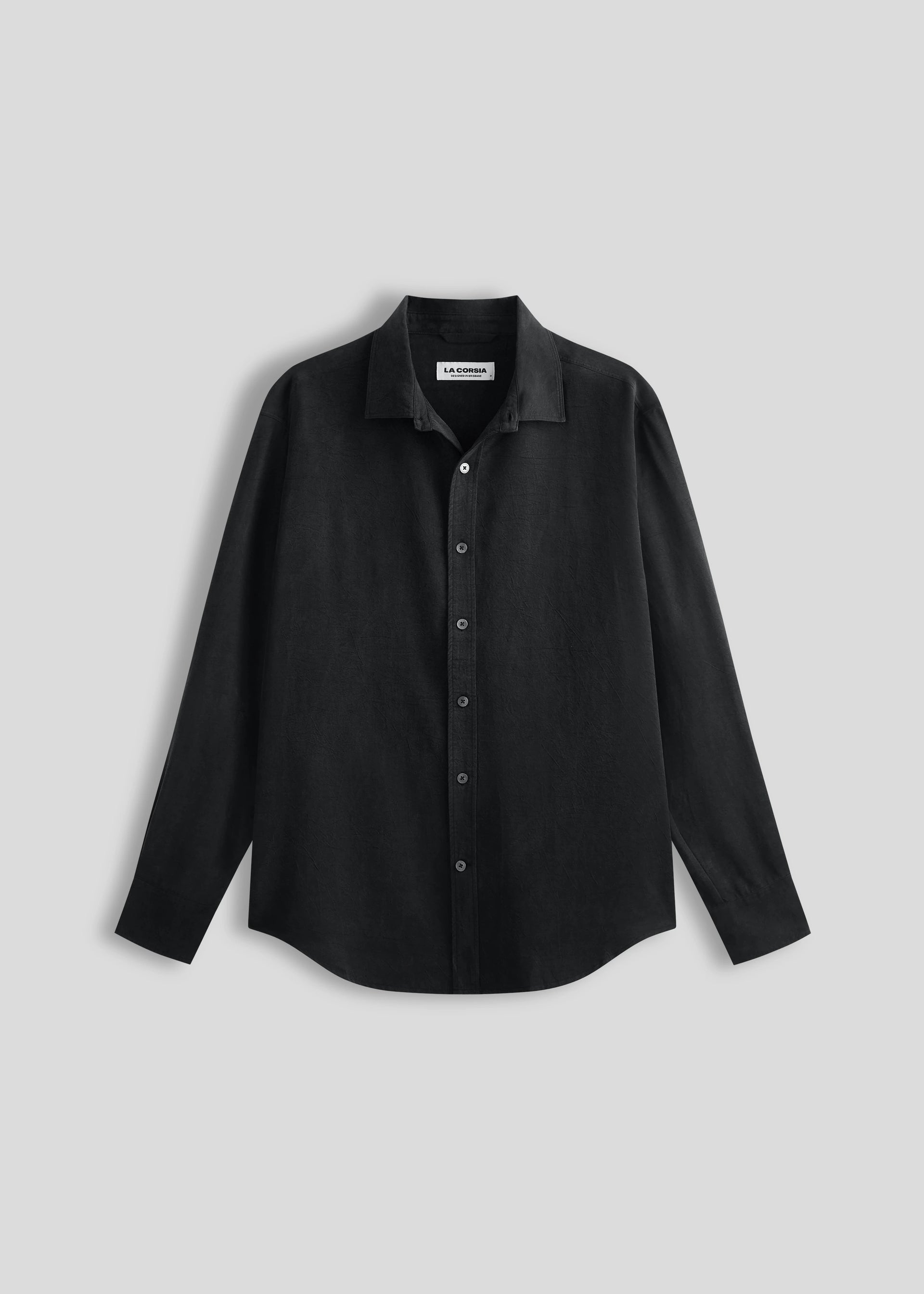 suavele TOROMI DRAPE L/S SHIRT 黒 suavele TOROMI DRAPE L/S SHIRT 黒