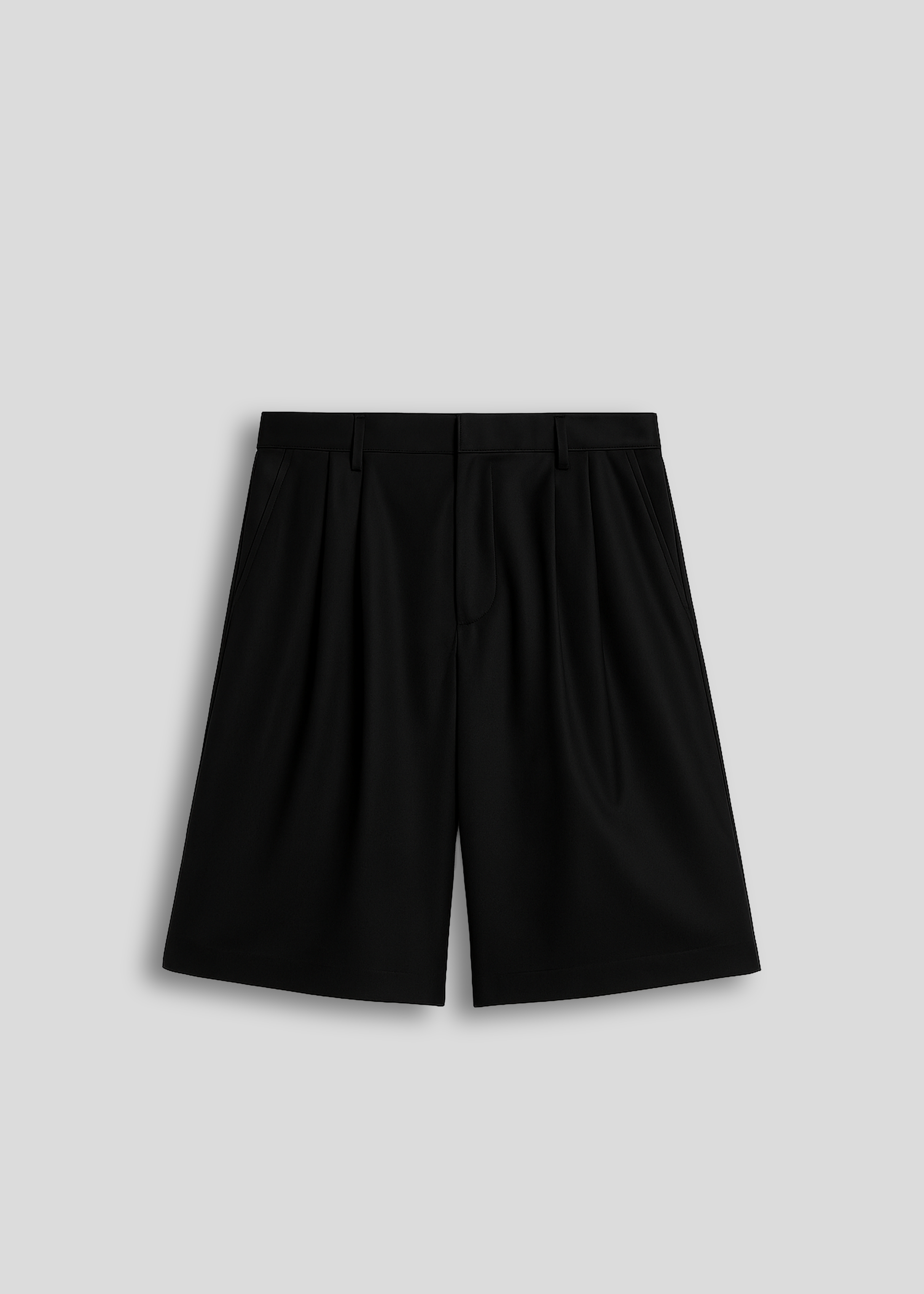 Wide Leg Pleated Shorts | Black – La Corsia